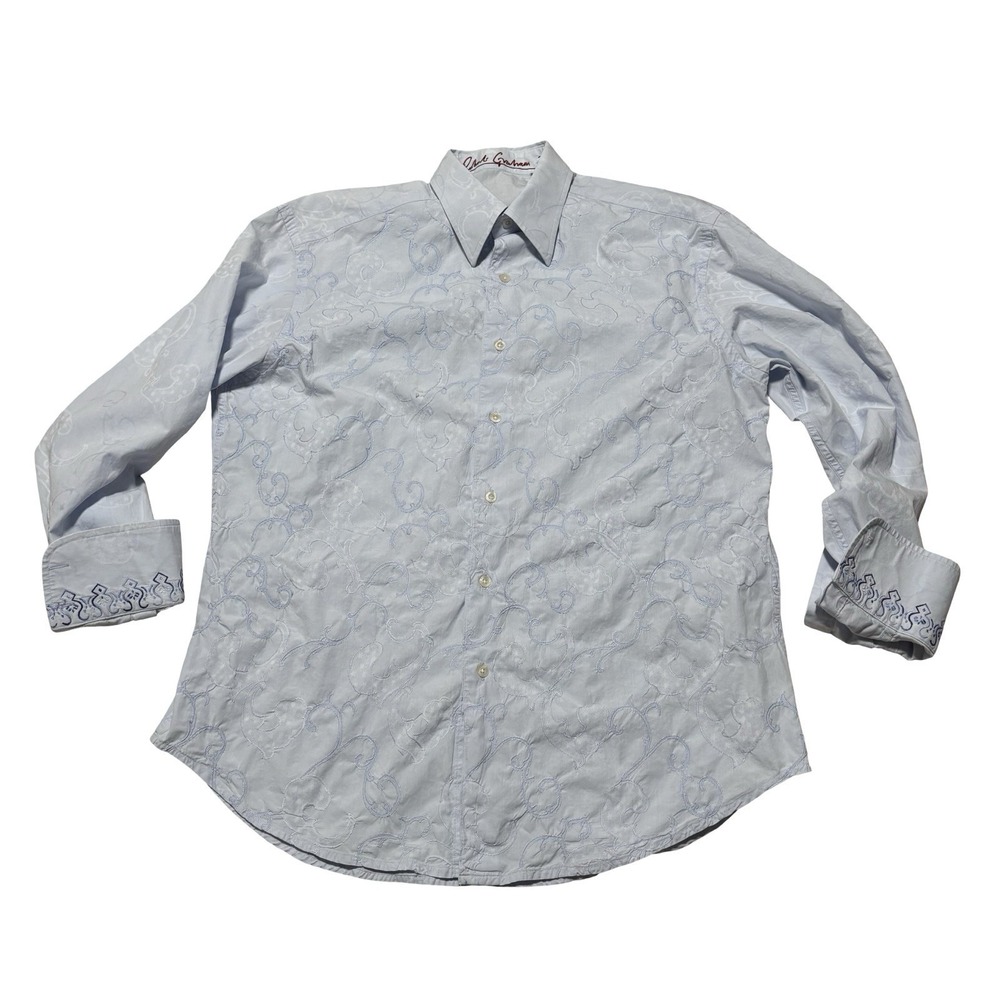 Robert Graham Classic Fit Shirt Men's Large Flip Cuff Geometric AOP‎ 23 x 29